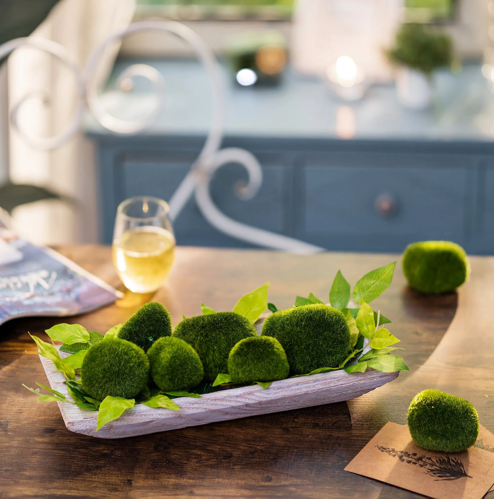 Decorative Wooden Dough Bowl，Farmhouse Wood Key Bowls Tray for Home Decor Table Centerpieces Kitchen Dining Room