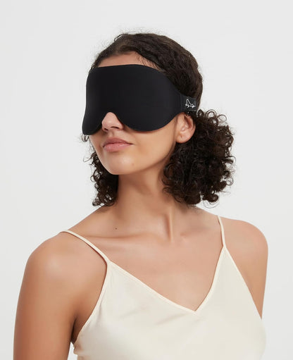 Memory Foam Sleep Mask – 3D Contoured Blackout Eye Mask with Earplugs, Soft & No Pressure on Eyelids, for Men & Women 
