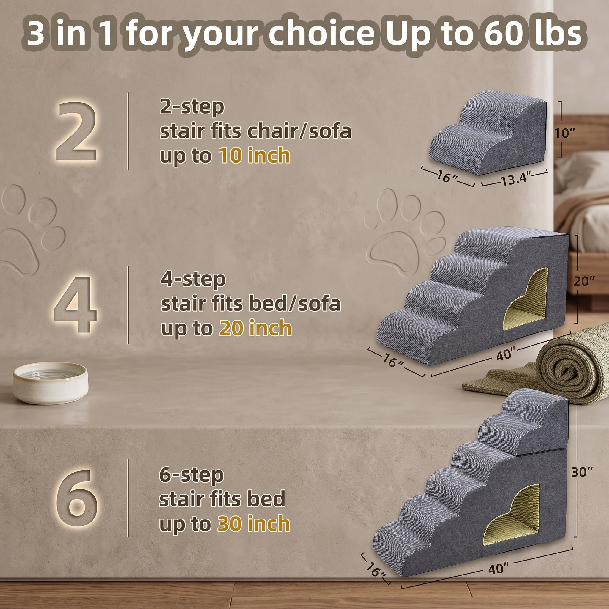 6 step dog stairs