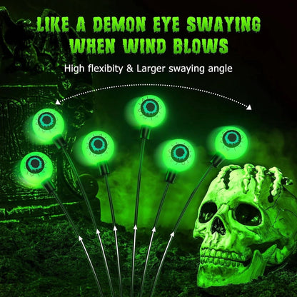 Green Solar Halloween Eyeball Lights for Yard