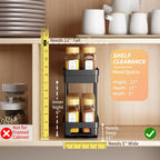 3-Pack 2-Tier Pull-Out Spice Rack Organizer for Cabinets, Slide-Out Spice Storage, Each Tier Holds 10 Jars, Easy to Install (4.33" W x 10.4" D x 8.5" H)