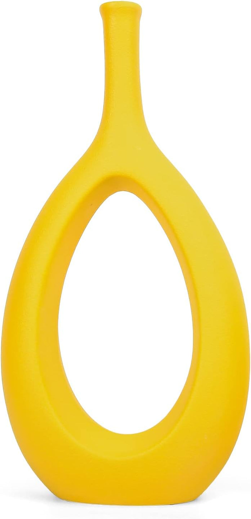 10" White Ceramic Vase for Modern Living Room, Bedroom, Kitchen Decor - Decorative Flower Vase