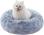 Donut Dog Bed for All Dogs Calming Plush Washable Round Bed 