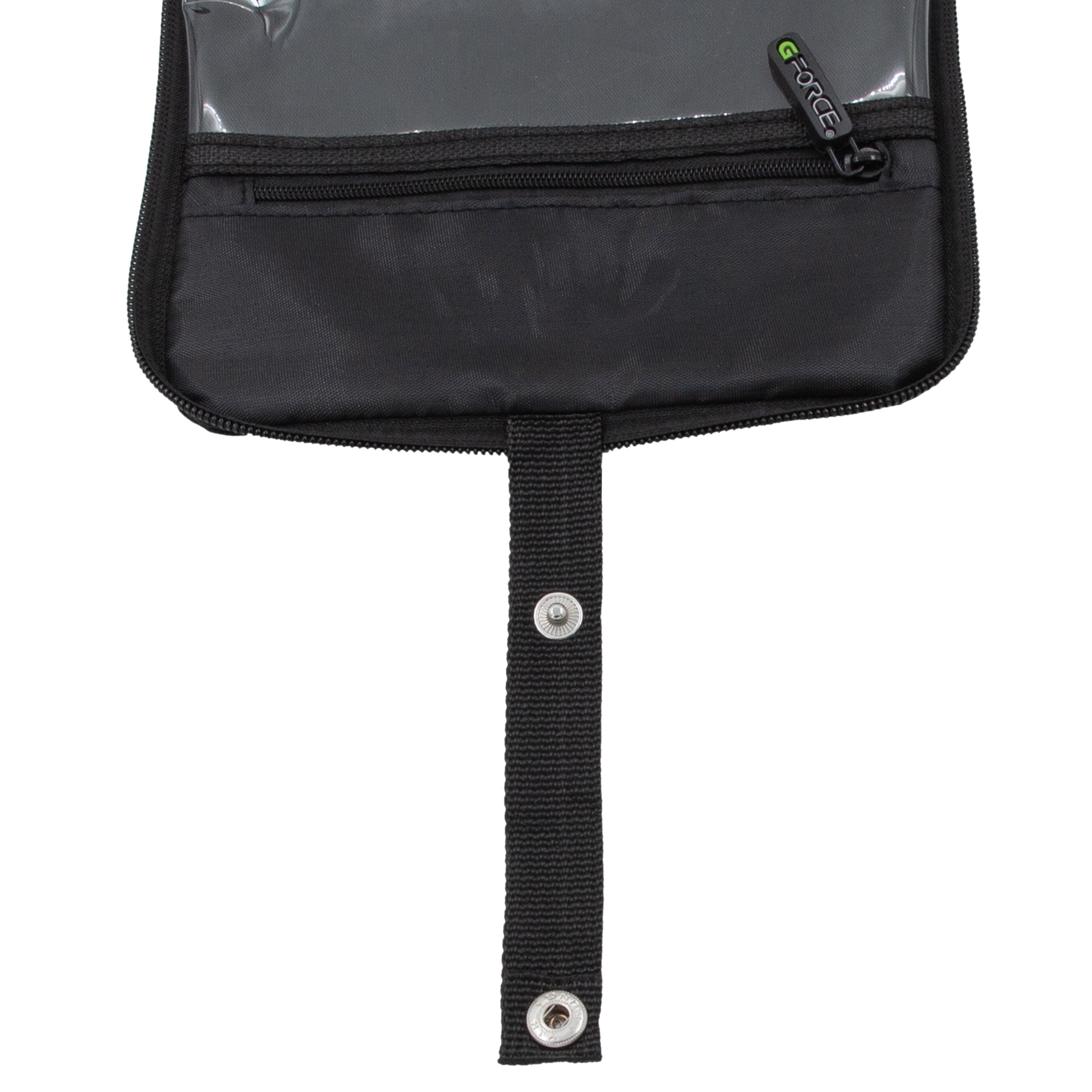 RPET Hanging Toiletry Bag Set with 3 Piece Clear Refillable Travel Bottles, Black