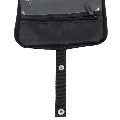 RPET Hanging Toiletry Bag Set with 3 Piece Clear Refillable Travel Bottles, Black