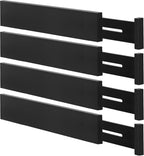 4-Pack Adjustable Bamboo Drawer Dividers, 12–17" for Kitchen, Closet, Dresser, Bedroom & Office Organization