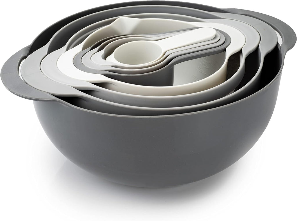  Bowls with Measuring Cups Colander and Sifter Set - Includes Mixing Bowls, Colander, Sifter and Measuring Cups, Mint, 8 Pc Bowl