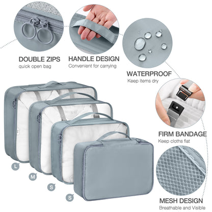 8Pcs Packing Cubes for Luggage , Suitcase Organizer Bags Set Packing Cubes for Travel Luggage 