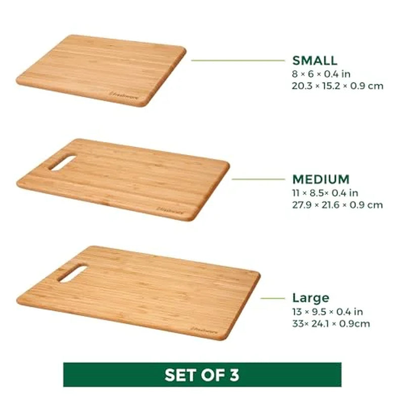 Bamboo Cutting Boards, Set of 3