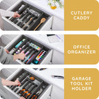 Expandable Plastic Silverware Drawer Organizer