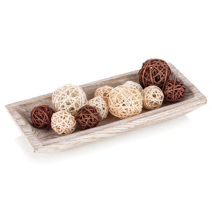 Decorative Wooden Dough Bowl，Farmhouse Wood Key Bowls Tray for Home Decor Table Centerpieces Kitchen Dining Room