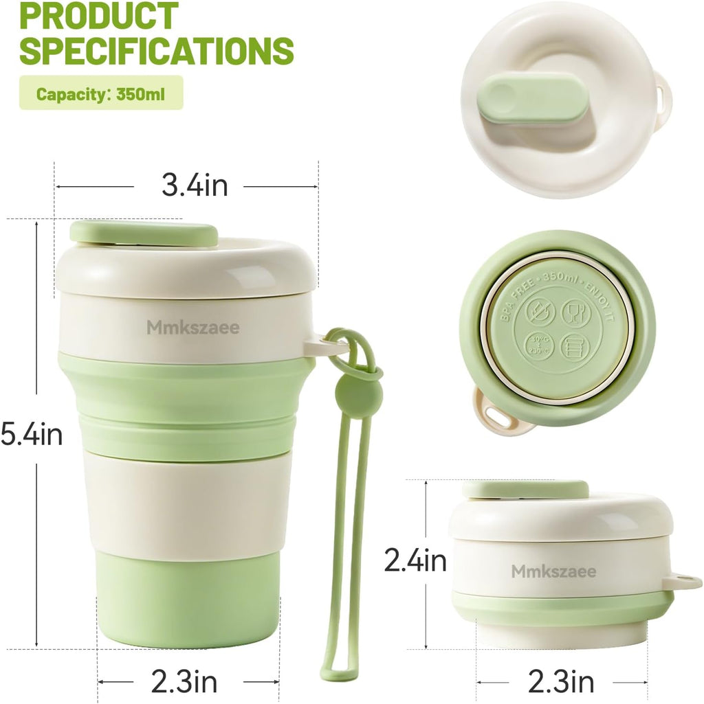 Flexible silicone water bottle folded down for easy packing in luggage