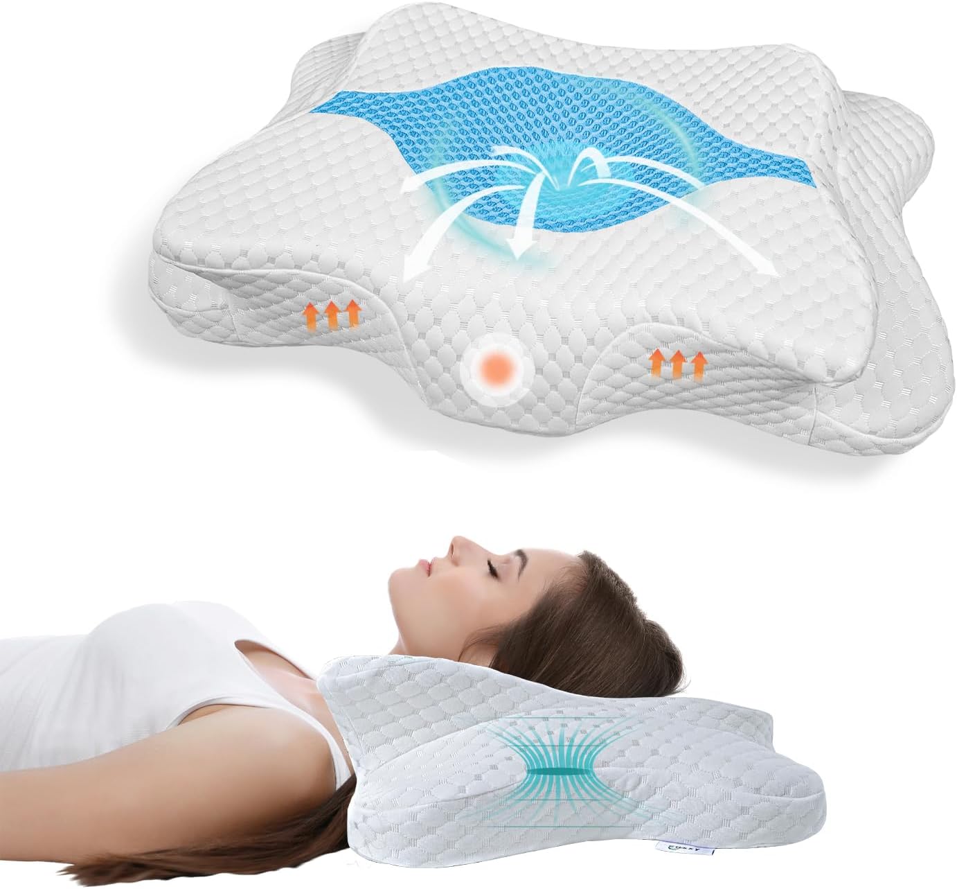 Memory Foam Pillows, Cervical Pillow for Neck and Shoulder Pain Relief, Ergonomic Contour Bed Pillow, Soft for Side Sleep Stomach Sleeping and Back Sleeper