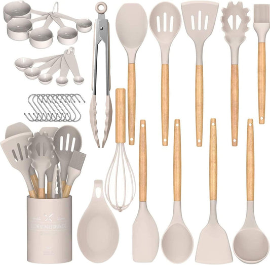 33 Piece Silicone Kitchen Utensils Set with Holder