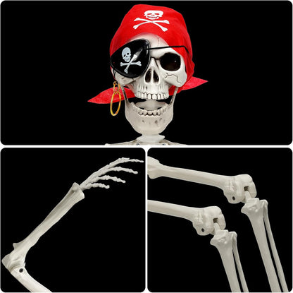 Full body Halloween skeleton decoration standing outdoors