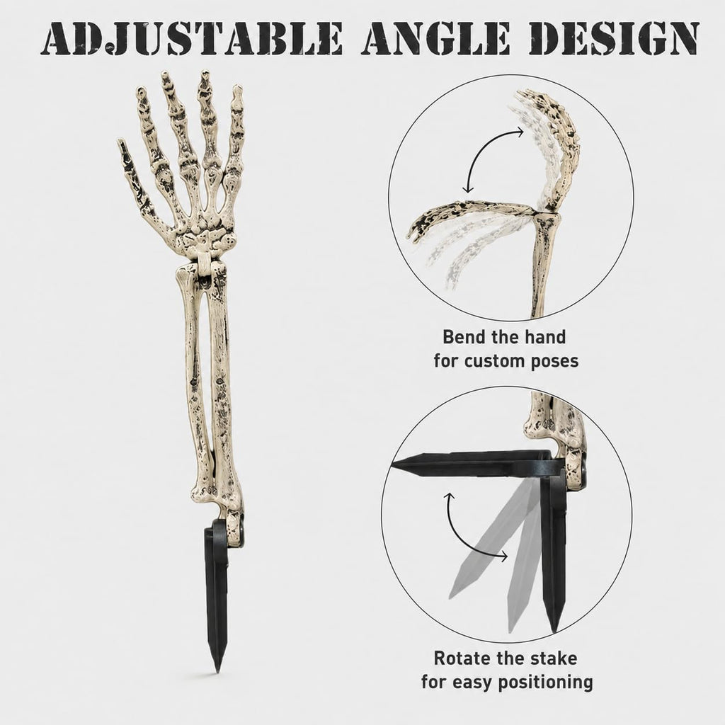 6PC Realistic Skeleton Arm Stakes for Halloween Decorations Outdoor
