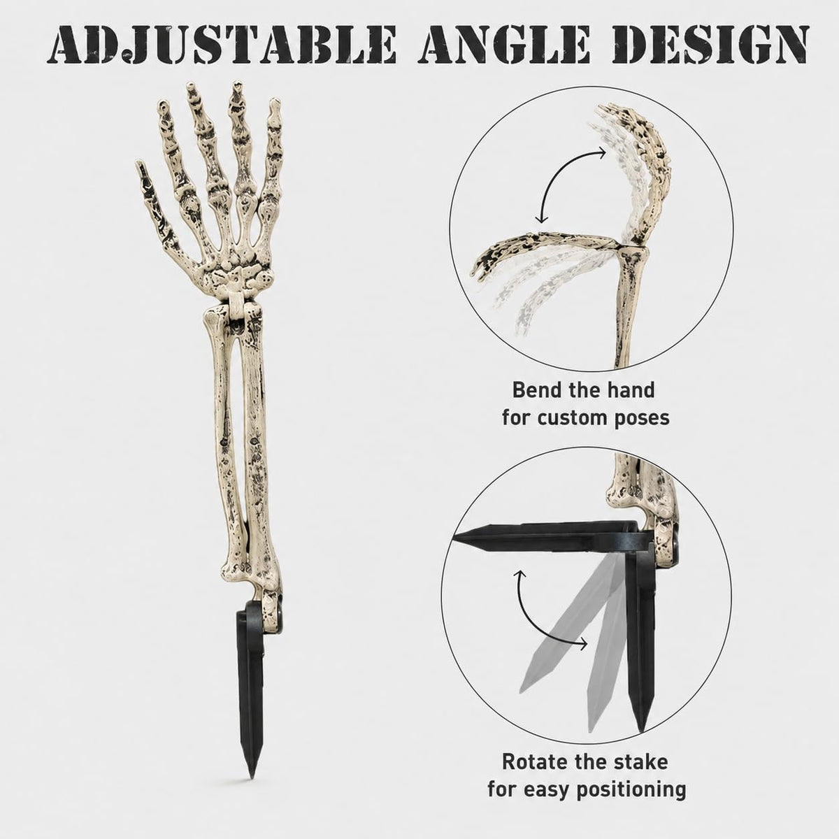 6PC Realistic Skeleton Arm Stakes for Halloween Decorations Outdoor