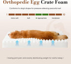 Orthopedic Dog Bed Egg Crate Foam Waterproof Crate Washable