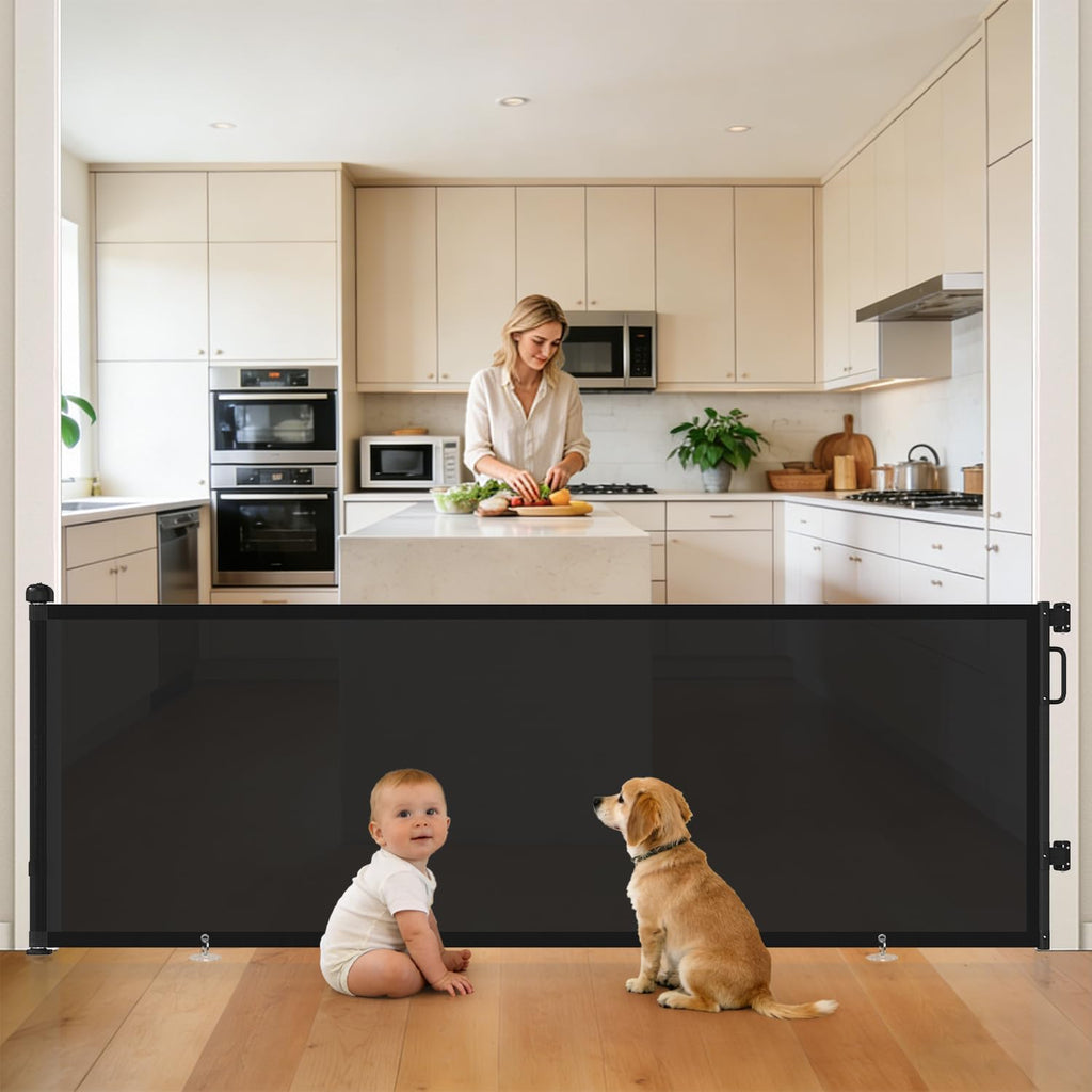 Retractable Baby Gate for Stairs, Doorways & Hallways