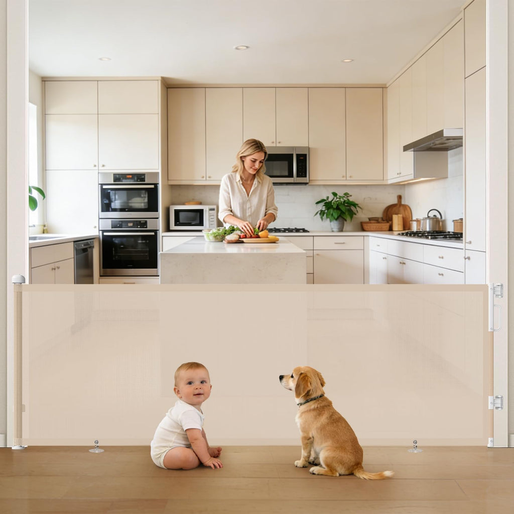 Retractable Baby Gate for Stairs, Doorways & Hallways