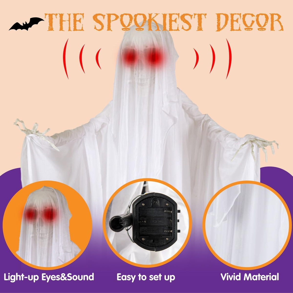 JOYIN life size moving ghost Halloween outdoor decoration