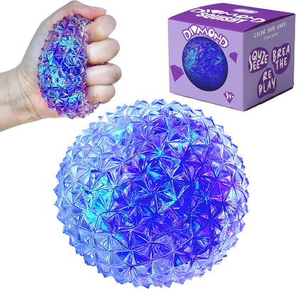 Diamond-shaped fidget stress ball for children, students, and adults