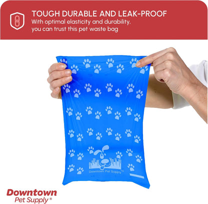 Large 12.5 x 8.5 inch dog poop bags with easy-tear perforations