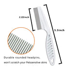2-Pack Pet Grooming Combs for Dogs & Cats – Stainless Steel Teeth for Removing Matted Fur, Knots & Tangles (Red)