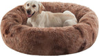 Donut Dog Bed for All Dogs Calming Plush Washable Round Bed 