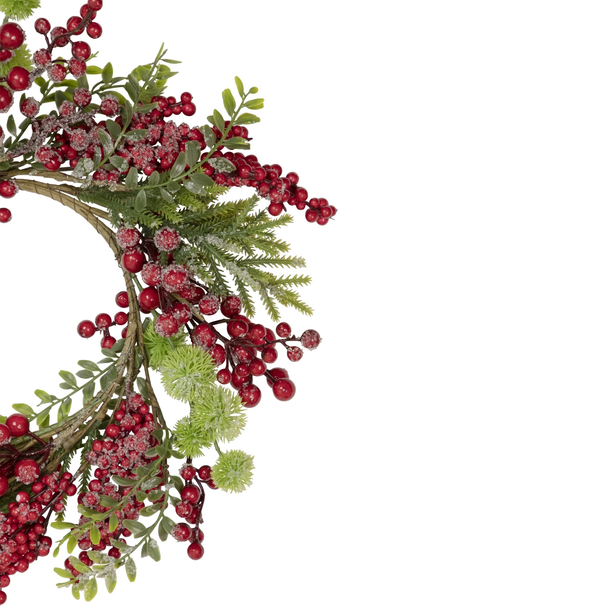 Frosted Berry and Pine Artificial Christmas Wreath - 16" - Unlit