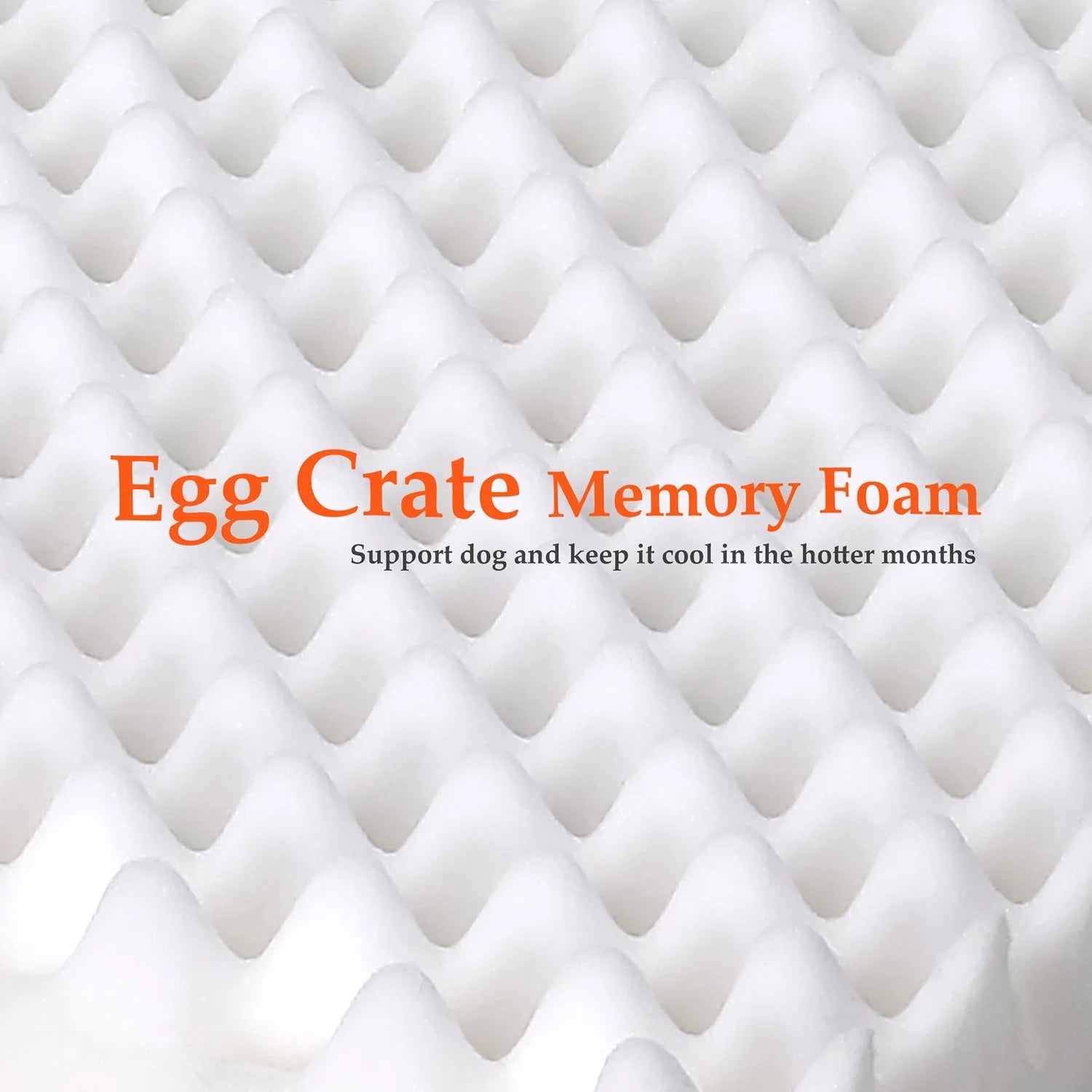 Orthopedic Dog Bed for Large & Medium Dogs – Washable Egg Crate Memory Foam, Plush Calming Pet Bed, 36" x 28", Gray