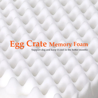 Orthopedic Dog Bed for Large & Medium Dogs – Washable Egg Crate Memory Foam, Plush Calming Pet Bed, 36" x 28", Gray