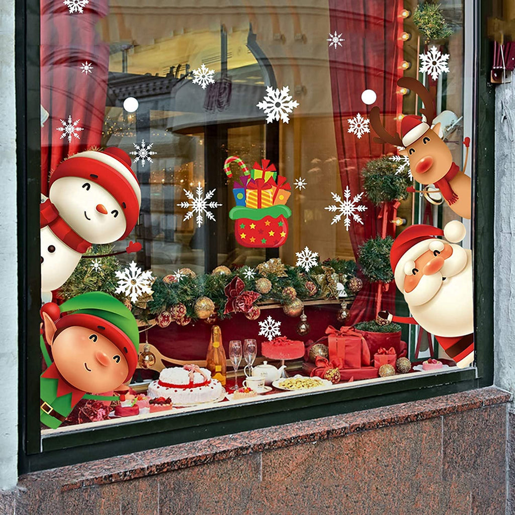 82PCS Christmas Snowflake Window Clings