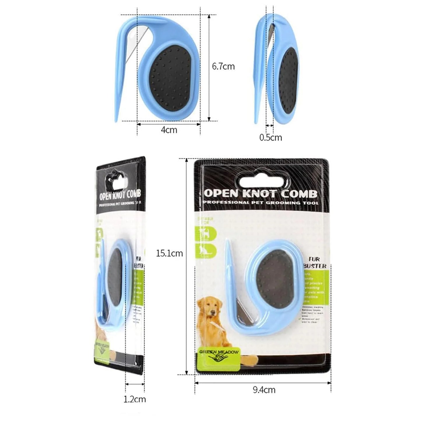 Pet Knotting Comb for Dogs & Cats – De-Matting & Hair Removal Brush for Puppies & Kittens