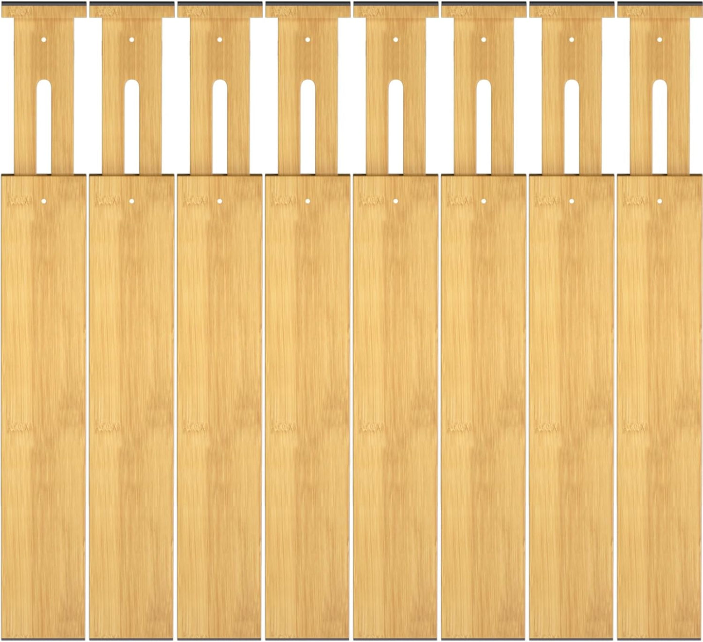 4-Pack Adjustable Bamboo Drawer Dividers, 12–17" for Kitchen, Closet, Dresser, Bedroom & Office Organization