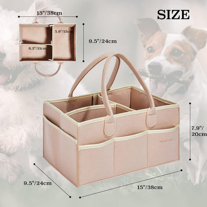 Pet Grooming Tote Bag for Dogs, Travel & Outdoor Organizer (Bag Only, Khaki)