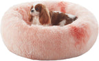 Donut Dog Bed for All Dogs Calming Plush Washable Round Bed 