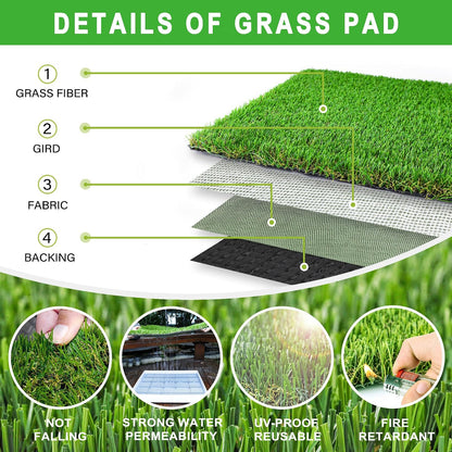 Reusable artificial grass dog pee pad with drip tray for puppy training