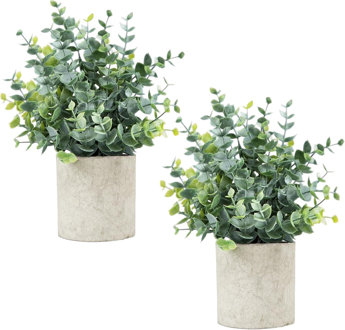 2 Pack Small Artificial Eucalyptus Plants for Home Decor