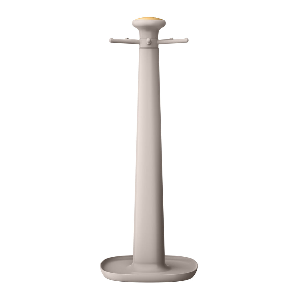 6-Piece Silicone Kitchen Utensil Tool Set with Rotating Rack by Drew Barrymore, Porcini Taupe