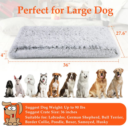 Orthopedic Dog Bed for Large & Medium Dogs – Washable Egg Crate Memory Foam, Plush Calming Pet Bed, 36" x 28", Gray