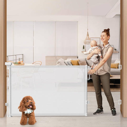 Retractable Baby Gate for Stairs, Doorways & Hallways