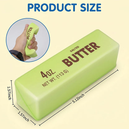 Green PU butter squishy stress relief toy for quiet sensory fidgeting
