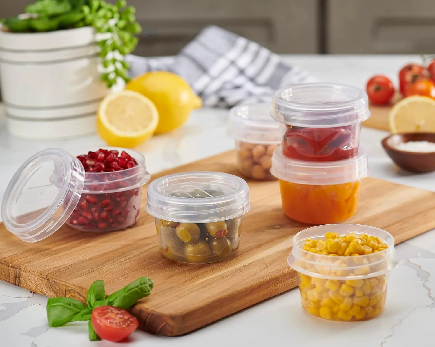 4 Oz Twist Cap Meal Prep Containers Reusable Food Storage Containers with Lids, 6-Pack