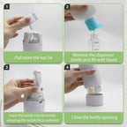 4 in 1 Travel Dispenser Bottle with Cleaning Brush,4 Pack 30Ml Leak Proof Refillable Travel Size Toiletries Containers for Shampoo Conditioner,Portable Travel Bottles Set for Vacation Camping & Gym