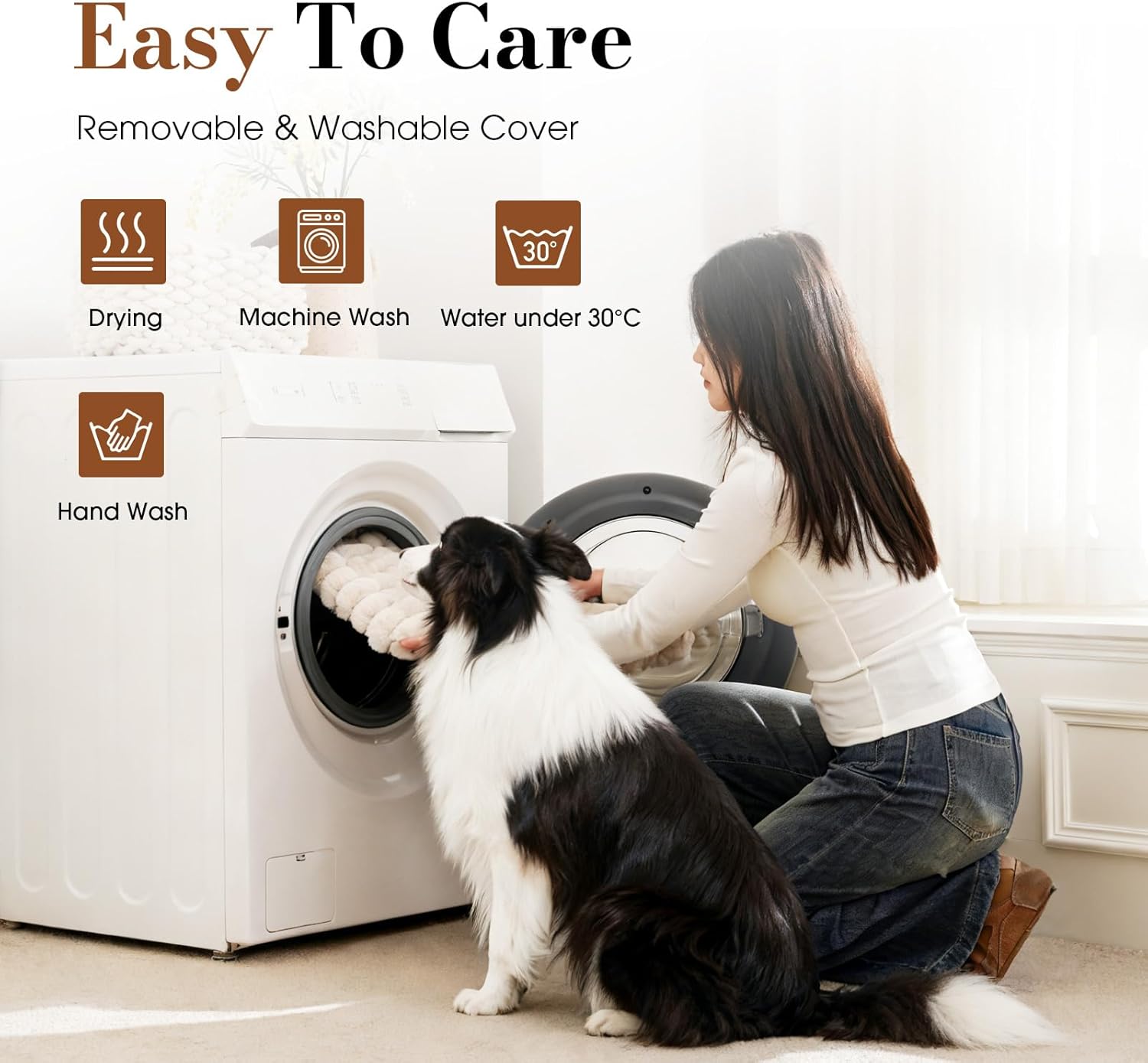 Orthopedic Dog Bed Egg Crate Foam Waterproof Crate Washable