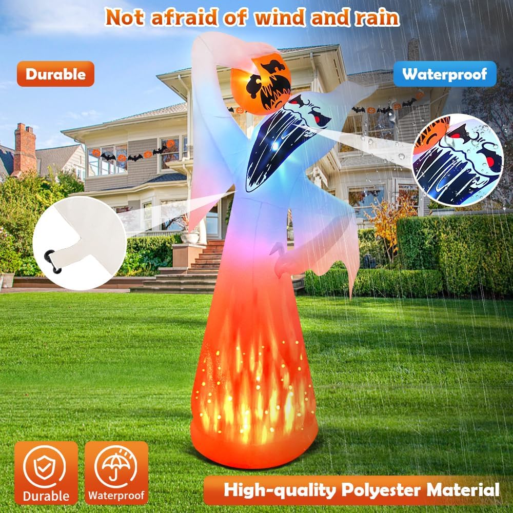 Halloween Pumpkin Ghost Inflatable for Lawn and Garden