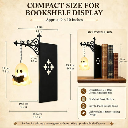 Halloween ghost bookshelf light for book lovers and reading room decoration