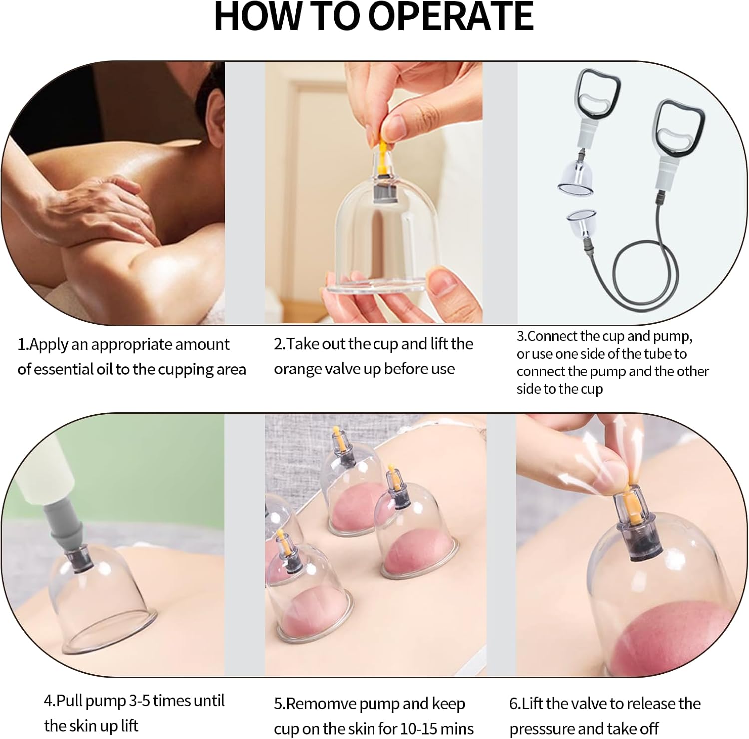 24-Piece Cupping Set Vacuum Massage Cups with Manual Pump for Back Therapy Cupping Therapy Set