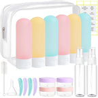 DEWSENSI 20 Pack Travel Bottles Set for Toiletries TSA Approved, Leak Proof Travel Size Containers Kit Portable Refillable Travel Accessories for Shampoo Conditioner Lotion Liquids (Multi-Color)